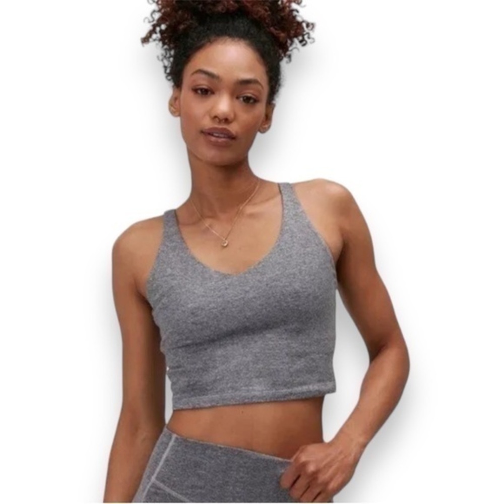 SPIRITUAL GANGSTER Womens Exhale Tech Bra Tank Heather Gray XS NWT